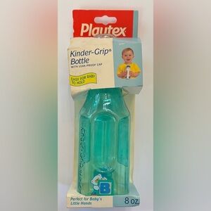 New in package playtex kindergrip bottle with lid vintage 8 oz